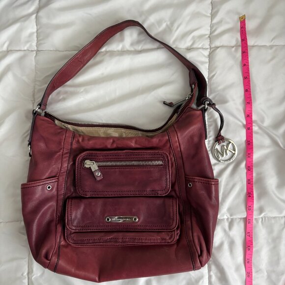 MICHAEL Michael Kors Distressed Red Leather Shoulder Purse - Picture 5 of 10